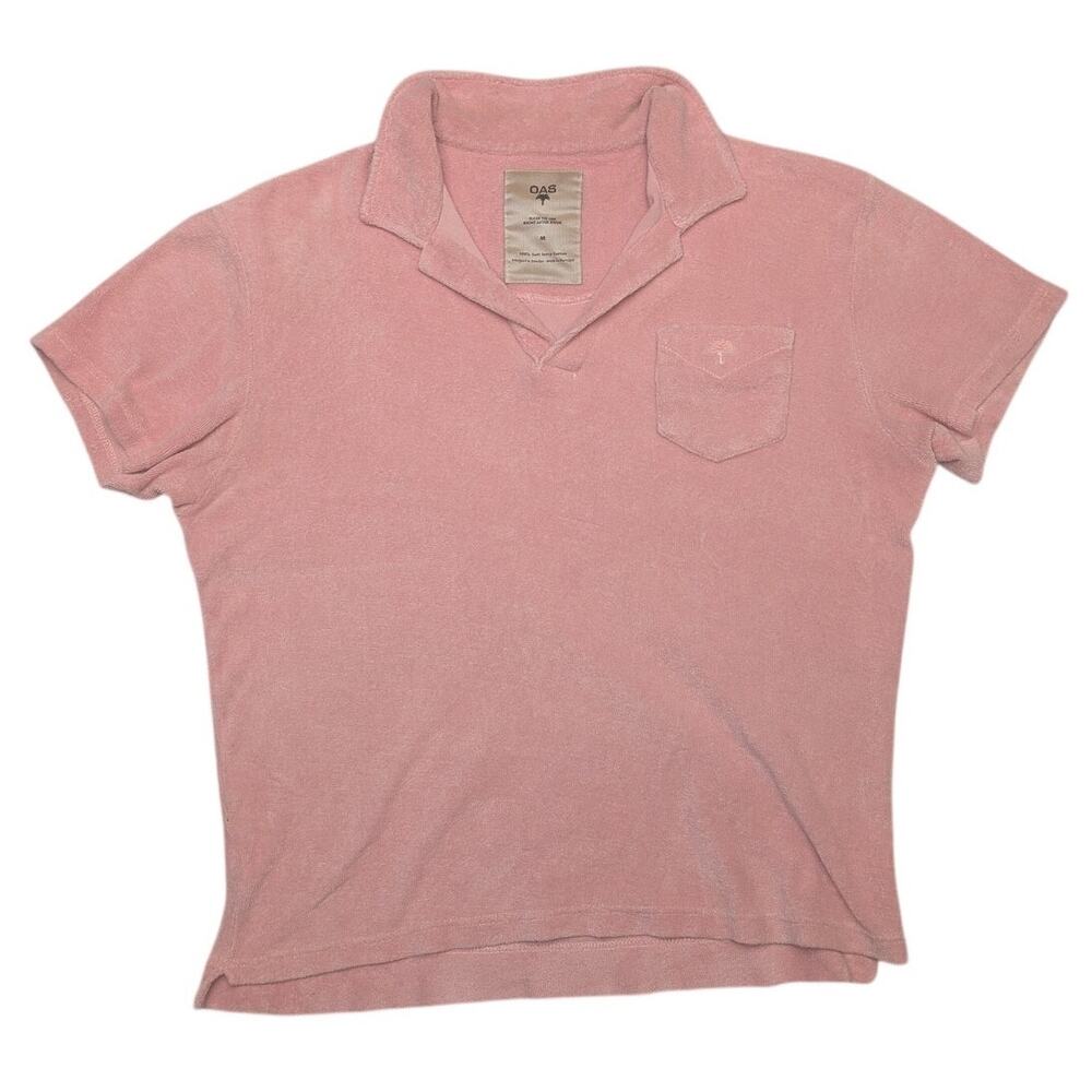 OAS Soft Terry Cotton Polo Shirt Men's Medium Resort Beach Summer Casual